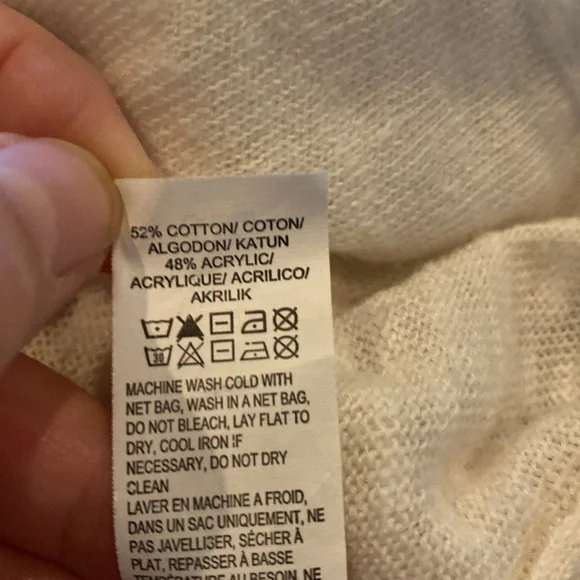 Lucky Brand ivory cardigan. Size L. Lightweight button down with pockets. - Picture 16 of 16